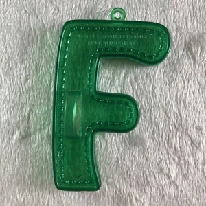 Vintage Letter F Amscan GREEN Plastic Cookie Cutter + Recipe + Sleeve Alphabet - Picture 1 of 1