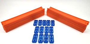 Mattel Hot Wheels 25 orange Schienenstücke (je 12 Zoll) & 13 blaue Konnektoren - Bild 1 von 4