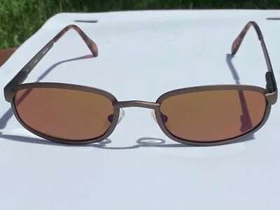 GAFAS DE SOL RARAS VINTAGE REVO 1416 058 CITY RECTANGULAR/MARRÓN OVALADO PRÍSTINAS LEER Foto 1 de 4