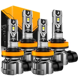AUXBEAM H11 H9 LED High Low Beam Headlight Bulbs Combo for Nissan Altima 6500K - Picture 1 of 15