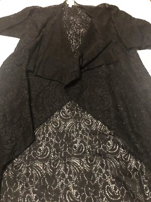 New LuLaRoe Shirley Dressy Jacket Kimono S Black 0-8 Floral Lace Unicorn Small - Image 1 of 4