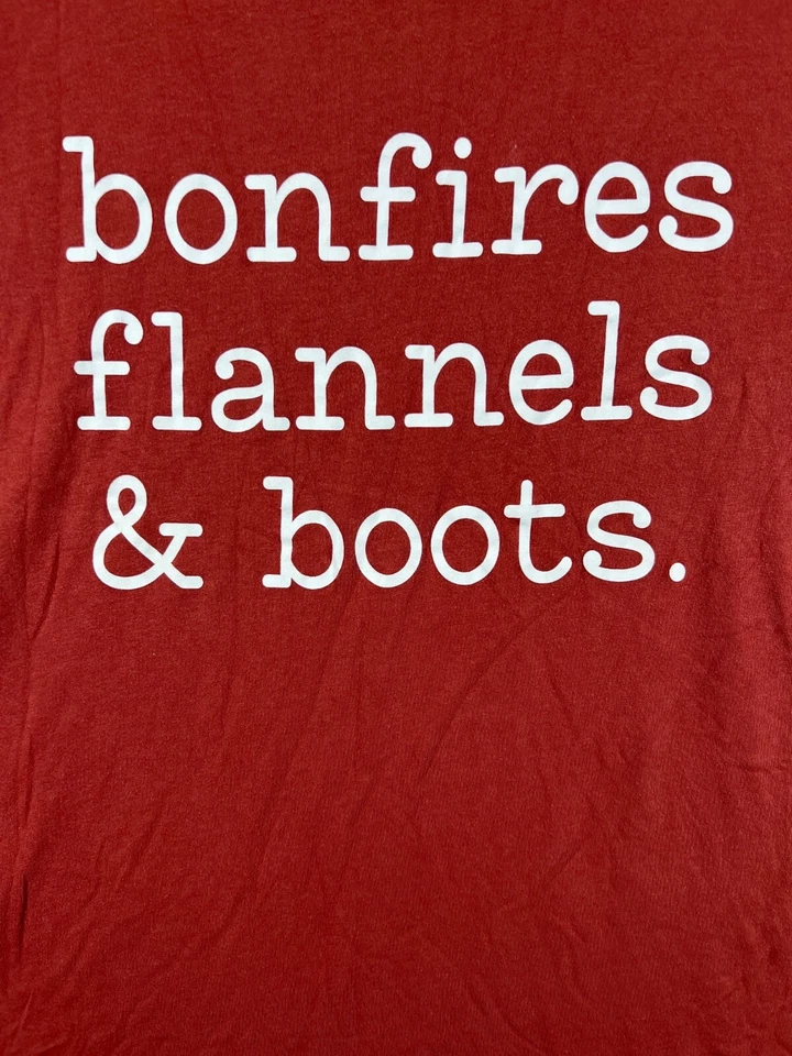 Bella Mujer 2XL Hogueras Franelas Botas Camiseta Rojo Ladrillo Gráfico 100% Algodón Foto 1 de 4