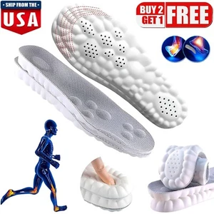4D Shoe Insoles Memory Foam Orthotic Shoe Inserts Sports Insoles Men Women USA - Picture 1 of 16