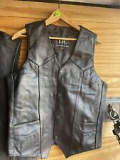 Leather King Men’s Classic Snap Front Biker Vest 38