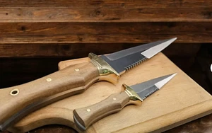 2 Pcs Handmade Dagger Knife with Sheath, Knife Set Gifts for Men, - Picture 1 of 7