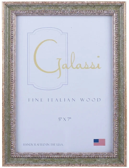 F. G. Galassi Handcrafted Fine italian Green/Gold Audry Frame Made USA 27446 4x6 - Image 1 of 1