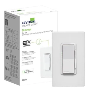 Leviton Decora Smart Dimmer Switch, Wi-Fi 2nd Gen, Neutral Wire Required, Works - Picture 1 of 3