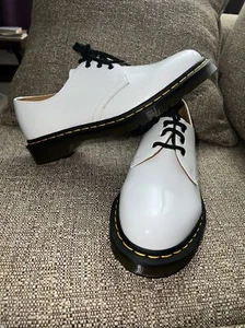 Dr. Martens 1461 Schuhe Damen Herren UK 8 Weiß Lackleder Lamper Oxford-Schuhe 26754 - Bild 1 von 5