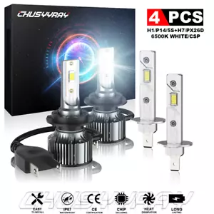H7+H1 Kit de luz de carretera alta y baja Bombillas de faros LED 4pcs Combo - Picture 1 of 13