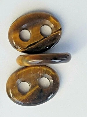 8 Fine Carved Tiger Eye Anchor Links 20X15 MM Ship Link Buttons Gooochie Style - Image 1 of 2