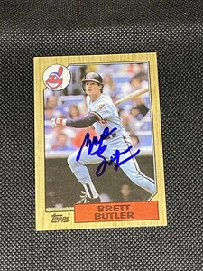 Brett Butler Cleveland Indians Signed Auto 1987 Topps #723 ~ COA - Picture 1 of 3
