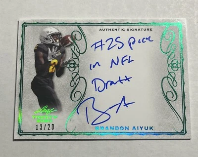 2020 Leaf Brandon Aiyuk Auto Rookie Inscription /20 - Image 1 of 2