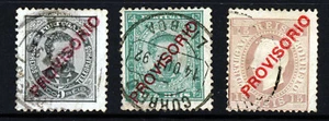 Sobreimpresiones provisionales PORTUGAL 1892-93 SG 284 a SG 286 VFU - Imagen 1 de 2