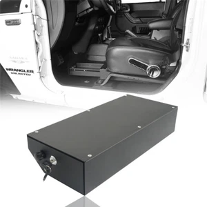 Under Seat Lock Box Security Storage for Jeep Wrangler JK 07-10 2DR &07-18 4Door - Picture 1 of 9