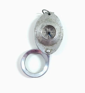 Vintage Japan Keychain Pocket Compass with Loupe Magnifying Glass - Picture 1 of 5