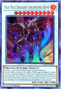 Hot Red Dragon Archfiend Bane DUPO-EN058 1st Edition ULTRA RARE YuGiOh TCG Card - Picture 1 of 1