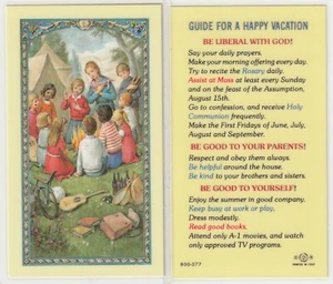 "Guía para unas felices vacaciones"-*Di oraciones diarias...{tarjeta santa/laminada} {L26-S3} - Imagen 1 de 1