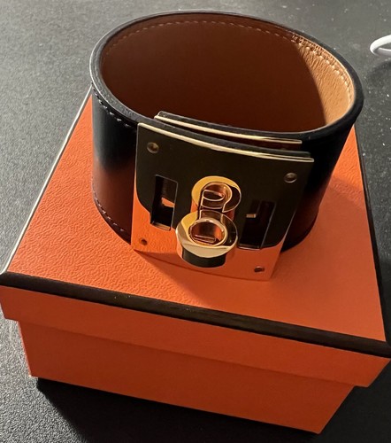HERMÈS Hermes Kelly Bracciale Cane Scatola Pelle Nero