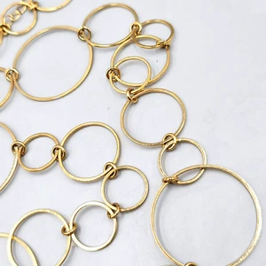 Collana catena maglia cerchi lunghi aperti 40"+ - Foto 1 di 7