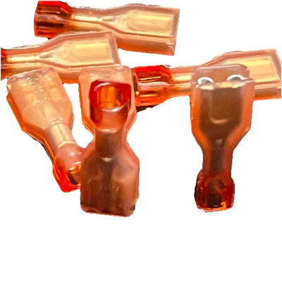 25 or 50 AMP Quick Connector, Red Female Disconnect For 22-18 AWG Crimp 0.187" - Image 1 of 4