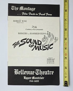 VINTAGE 1965 THE SOUND OF MUSIC MOVIE PROGRAM BELLEVUE THEATRE NJ MONCLAIR FILM - Picture 1 of 4