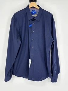 Neu mit Etikett Egra blau schwarz braun Linie gestreift bügelfrei Anzughemd Herren Größe XXL - Bild 1 von 10