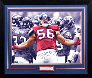 BRIAN CUSHING AUTOGRAPHED HOUSTON TEXANS 16x20 FRAMED PHOTO COA - Picture 1 of 1