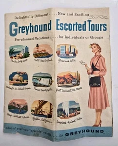 1940s Vtg Greyhound Bus Escorted Tours Travel Booklet Brochure color FL Mexico + - Picture 1 of 13