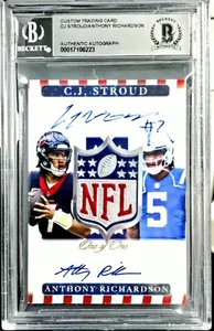 🔥CJ Stroud & Anthony Richardson Dual Auto 1/1 mit NFL Logo Patch! BGS Original  - Bild 1 von 2
