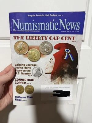 Numismatic News Magazine October 21, 2025 Vol 74 No 26 The Liberty Cap Cent  Foto 1 de 2
