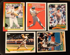 Mark McGwire 5 Card Lot Topps Baseball Oakland Athletics - Picture 1 of 2