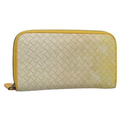 BOTTEGA VENETA INTRECCIATO Cartera Larga Cuero Amarillo 114076 Auténtica bs27539 Foto 1 de 4