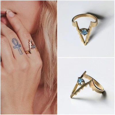 Anillo Vanessa Mooney para amor y limones supernova sobrenatural latón cuarzo aguamarina Foto 1 de 4