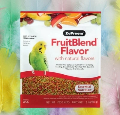 ZuPreem FruitBlend Flavor Natural Flavor Bird Food for Parakeet Birds 2 lb