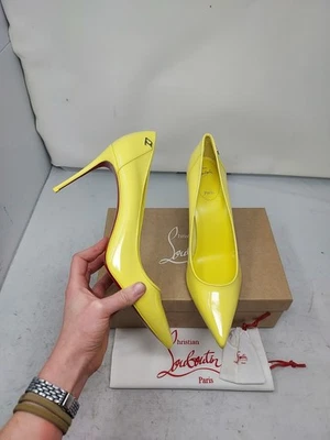 CHRISTIAN LOUBOUTIN Talla EU 40 US 10 MUJER Nuevo Deportivo Kate Patente Amarillo Bomba Foto 1 de 4