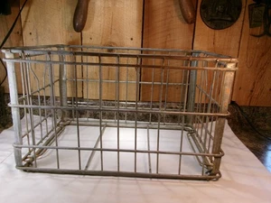 Vintage 1973 Borden Large Galvanized Steel Metal Wire Milk Crate Basket - Picture 1 of 7