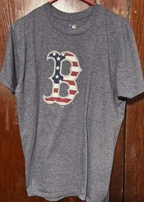 Boston Red Sox Star Spangled T 恤男式 L 码蓝色 MLB — 第 1/4 张图片