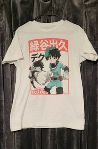 My Hero Academia Anime Men Sz M Deku White Shirt Funimation - Picture 1 of 2