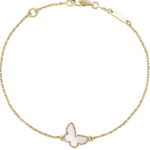Bracciale Van Cleef & Arpels VCARF69000 oro giallo 18 carati farfalle dolci 17,5 cm  - Foto 1 di 8