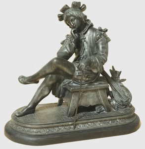 Antigua Figura De Bronce Rococó ? Figura De Estilo Jugendstil Estatua Escultura - Imagen 1 de 17