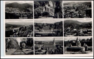 1955 alte Mehrbild-AK 9 Fotos Ansichten BADEN-BADEN Postkarte, Ansichtskarte - Picture 1 of 1