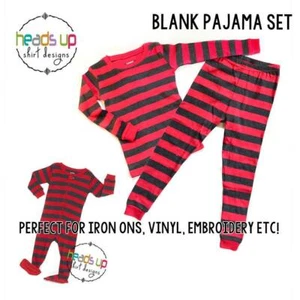 Leveret Red Gray DIY Christmas Pajamas Blank Matching Family Pajamas Kids Blank - Picture 1 of 2
