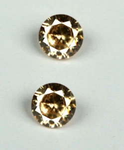 Natürlicher runder brauner Saphir lose Edelsteine Paar 0,84 ct/3 mm zertifiziert GM15 - Bild 1 von 8