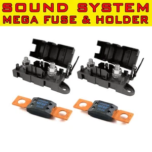 2PCS MEGA FUSE 200AMP + 2 HOLDERS FOR DUAL BATTERY INVERTORS SOUND SYSTEM AU - Bild 1 von 3