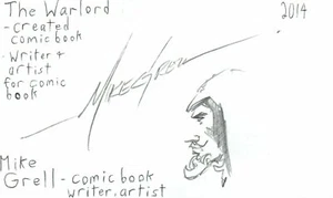 Mike Grell Comics Künstler Schöpfer The Warlord handsignierte signierte Karteikarte - Bild 1 von 1