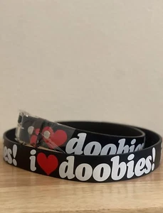 I LOVE DOOBIES GENUINE LEATHER BELT BLACK,SIZE S,M,L,XL - Picture 1 of 2