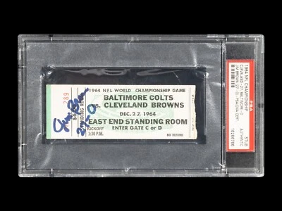 Jim Brown "27-0" Signed 1964 NFL Championship Game Ticket PSA DNA - Image 1 of 2