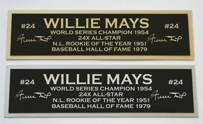 Placa de identificación Willie Mays para camiseta de béisbol autografiada firmada foto guante bate  Foto 1 de 2