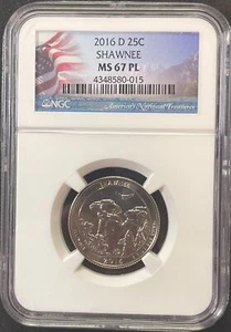 2016 D SHAWNEE ATB QUARTER NGC MS67 PL. ENN COINS - Picture 1 of 2