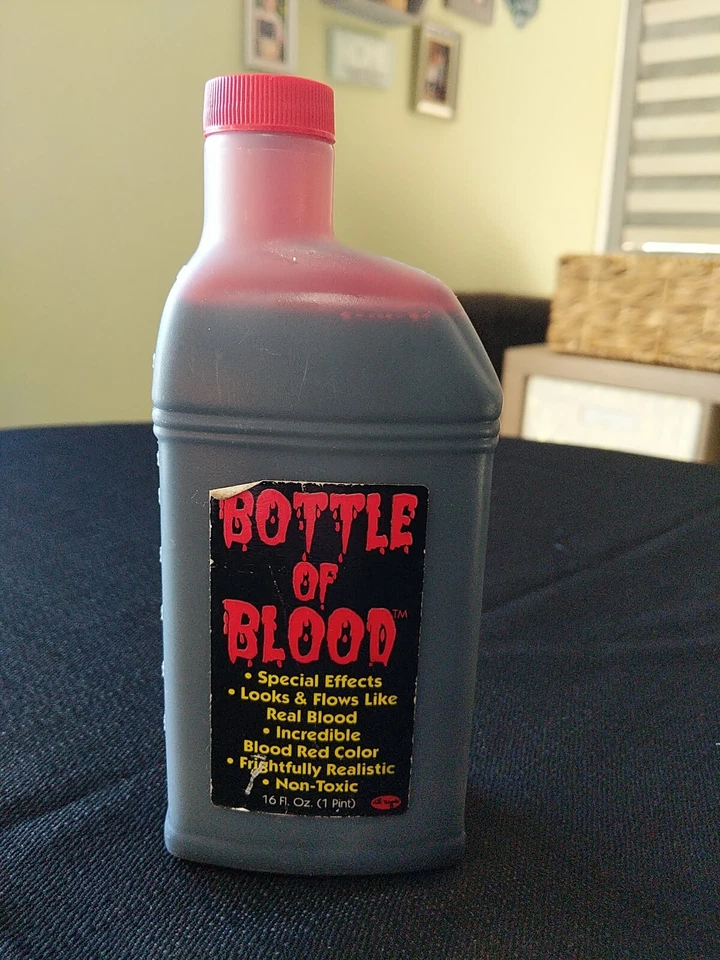 Pinta de Sangre Falsa 16 Fl Oz Disfraz Cine TV Teatro Accesorio Lavable Coagulado Foto 1 de 4